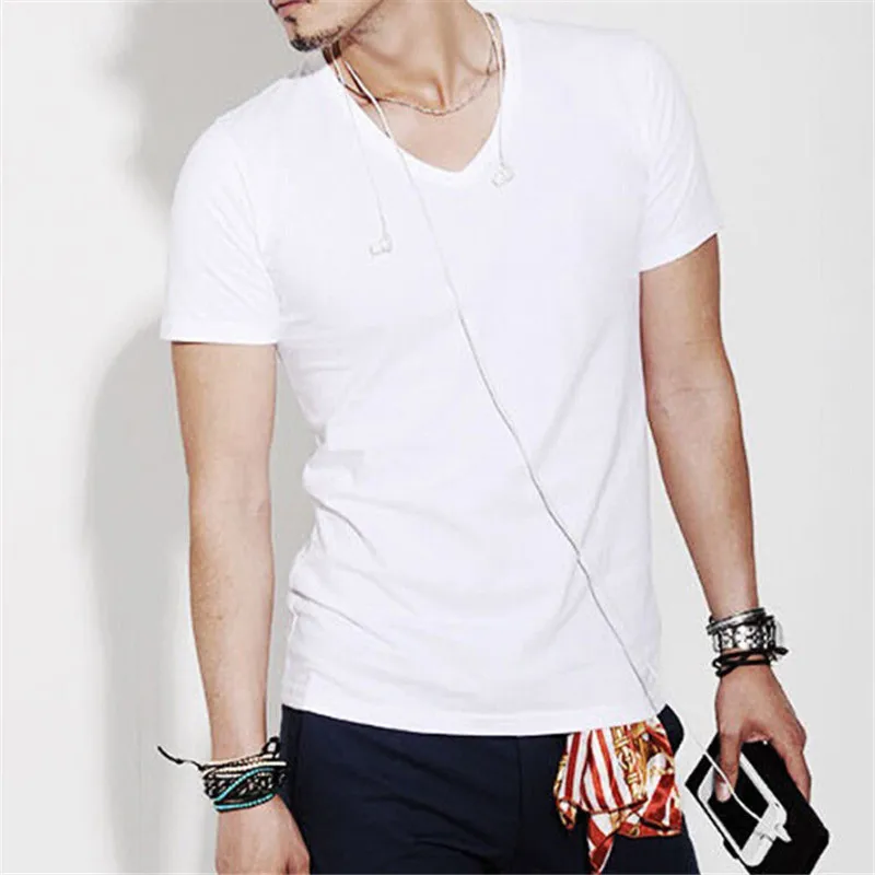 2019 Summer Man Tee Short Sleeve Solid Color T Shirts Hot Sale T- Shirt New Men's V Neck Tops Tee Shirt Slim Fit Casual T-Shirt
2019 Summer Man Tee Short Sleeve Solid Color T Shirts Hot Sale T- Shirt New Men's V Neck Tops Tee Shirt Slim Fit Casual T-Shirt