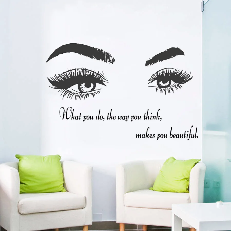 Eye Vinyl Wall Decal Beauty Salon Quote Sticker Eyelashes Lashes Extensions Eyebrows Brows Make Up Wallpaper Decals Decor D350 
Eye Vinyl Wall Decal Beauty Salon Quote Sticker Eyelashes Lashes Extensions Eyebrows Brows Make Up Wallpaper Decals Decor D350
