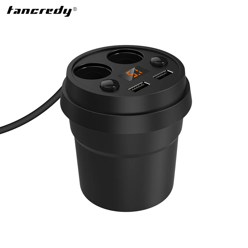 Tancredy Car Charger Cup Phone Holder Cigarette Lighter Sockets Power Adapter with Dual USB Ports LED for iPhone Android
Tancredy Car Charger Cup Phone Holder Cigarette Lighter Sockets Power Adapter with Dual USB Ports LED for iPhone Android