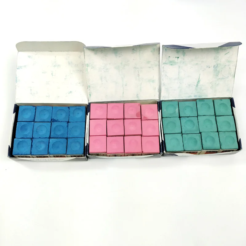 12pcs/lot Billiards Pool chalks blue/green/red/white 4colors optional High quality snooker chalks Billiard accessories
12pcs/lot Billiards Pool chalks blue/green/red/white 4colors optional High quality snooker chalks Billiard accessories