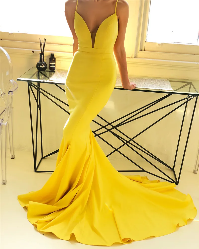 Sexy Yellow Mermaid Prom Dresses 2019 Plus Size Cheap Simple Satin vestidos de fiesta de noche Formal Evening Party Gowns
Sexy Yellow Mermaid Prom Dresses 2019 Plus Size Cheap Simple Satin vestidos de fiesta de noche Formal Evening Party Gowns