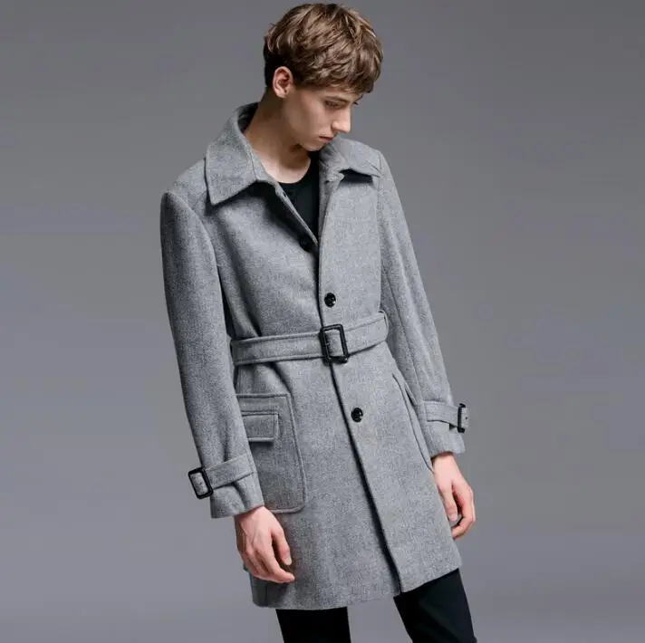 Grey black casual woolen coat men trench coats long sleeves overcoat mens cashmere coat casaco masculino england autumn winter
Grey black casual woolen coat men trench coats long sleeves overcoat mens cashmere coat casaco masculino england autumn winter