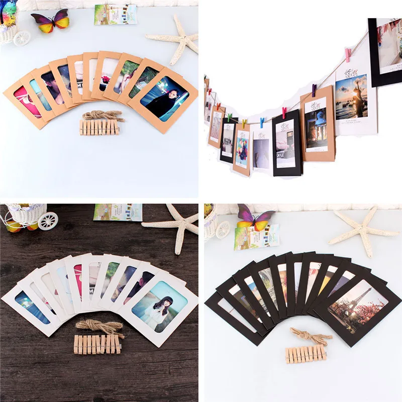 10pcs DIY Kraft Paper Photo Frame 3-7 Inch Picture Frame Kraft Paper With Clips and Rope for Christmas Decor New year Pary Gift
10pcs DIY Kraft Paper Photo Frame 3-7 Inch Picture Frame Kraft Paper With Clips and Rope for Christmas Decor New year Pary Gift