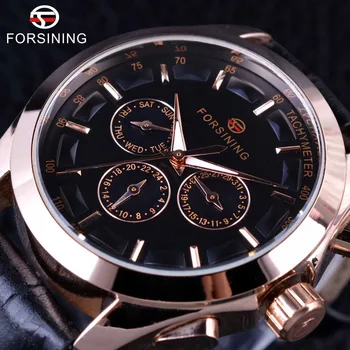 Forsining 2017 3 Dial 6 Hands Rose Golden Case Genuine Leather Strap Mens Watch Top Brand Luxury Automatic Watch Male Wristwatch
Forsining 2017 3 Dial 6 Hands Rose Golden Case Genuine Leather Strap Mens Watch Top Brand Luxury Automatic Watch Male Wristwatch