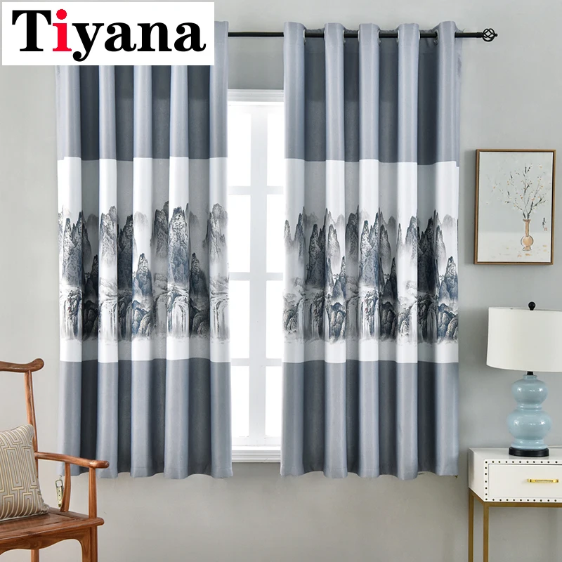 Classic Curtains For Living Room Elegant Window Drapes For Study Room Traditional Chinese Ink and Wash Landscape Painting PC18X
Classic Curtains For Living Room Elegant Window Drapes For Study Room Traditional Chinese Ink and Wash Landscape Painting PC18X