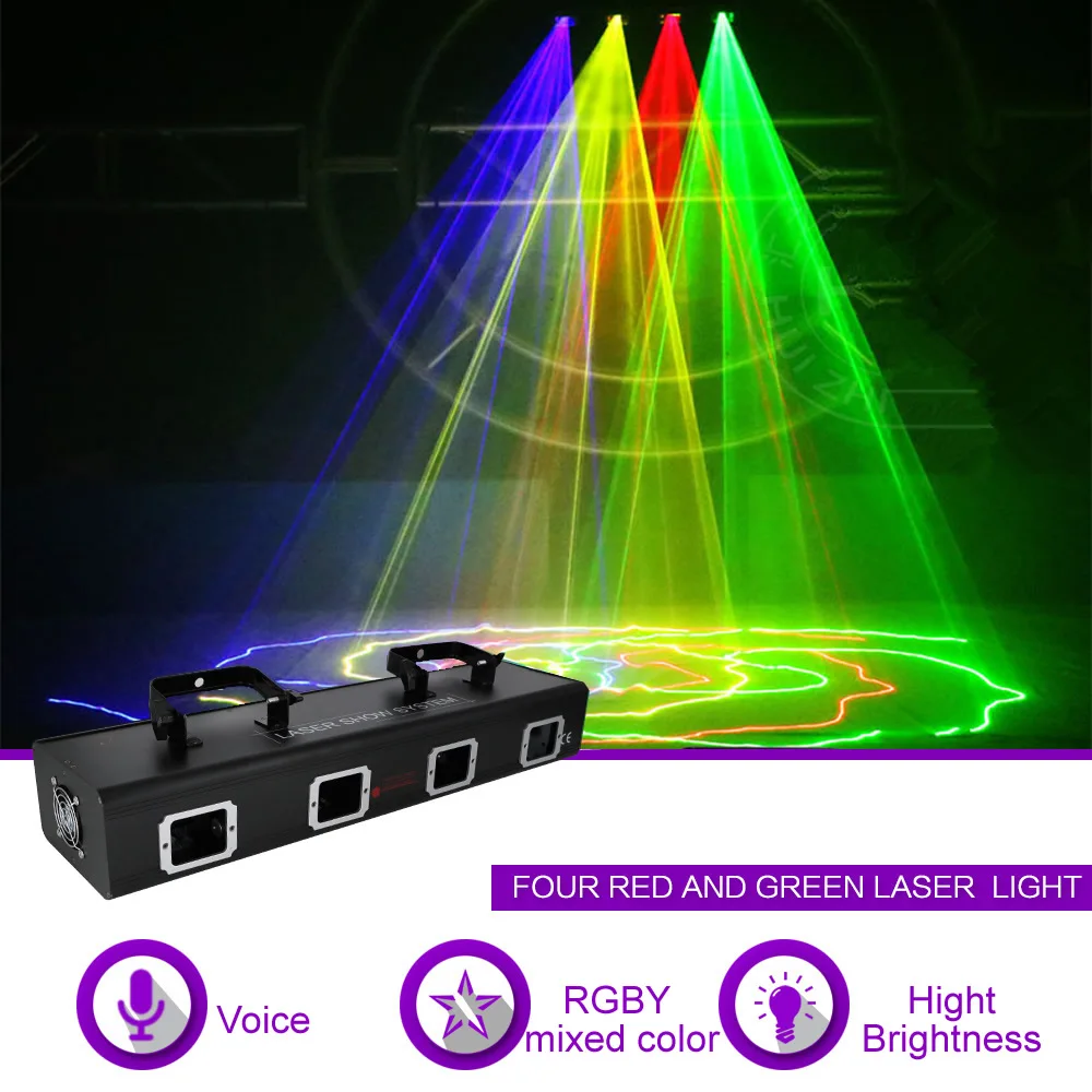 Sharelife 4 объектива RGB смешанный желтый эффект DMX мастер-раб лазерный светильник