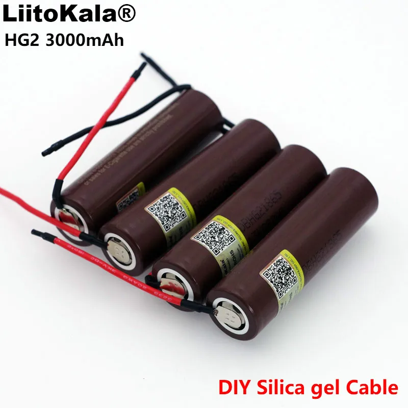 Liitokala new HG2 18650 3000mAh Rechargeable battery 18650HG2 3.6V discharge 20A, dedicated batteries+DIY Silica gel Cable
Liitokala new HG2 18650 3000mAh Rechargeable battery 18650HG2 3.6V discharge 20A, dedicated batteries+DIY Silica gel Cable