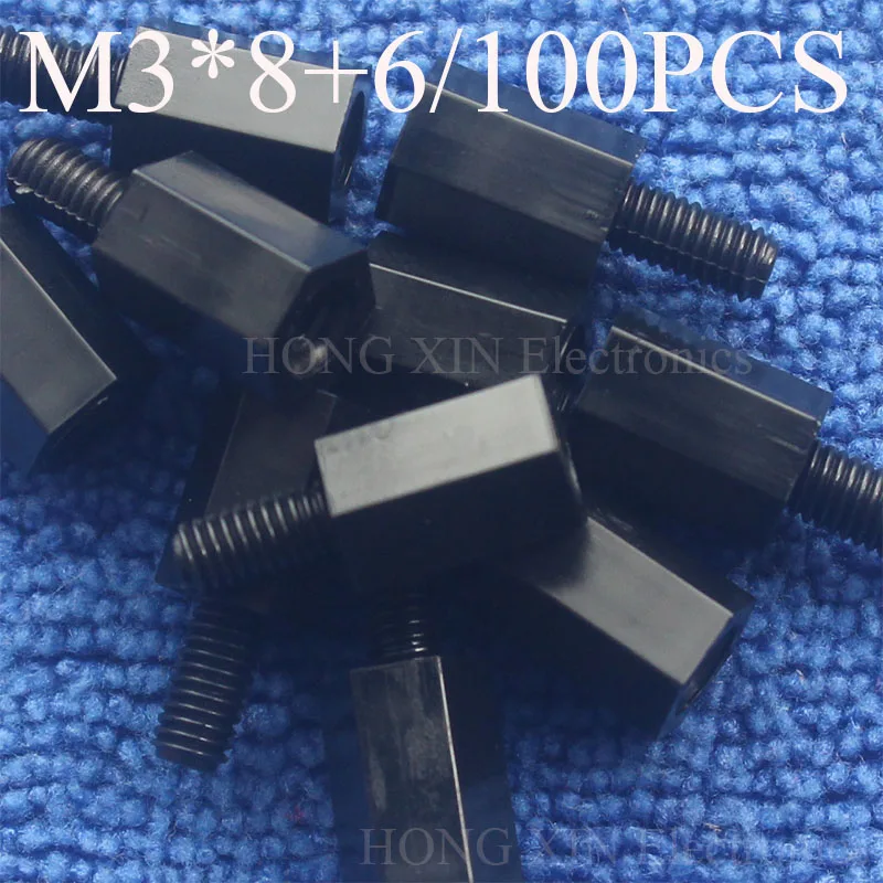 Hot 100Pcs M3 Thread 8mm+6mm PCB Fixed Nylon Hex Column Standoff Spacer Pillar Black Male to Female nylon spacer
Hot 100Pcs M3 Thread 8mm+6mm PCB Fixed Nylon Hex Column Standoff Spacer Pillar Black Male to Female nylon spacer