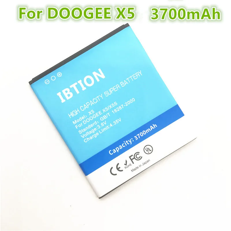 IBTION 3700mAh for DOOGEE X5 Battery for DOOGEE X5S / DOOGEE X5 PRO Battery+ Free Shipping
IBTION 3700mAh for DOOGEE X5 Battery for DOOGEE X5S / DOOGEE X5 PRO Battery+ Free Shipping