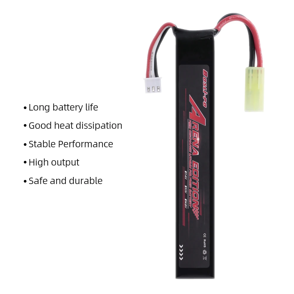 BosLi-Po 7.4V 1200mAh Lipo Battery for Airsoft M4 Crane Stock M110 SR25 MP5K MP5 SCAR M249 M240B M60 G36 M14 RPK PKM L85 AUG G3
BosLi-Po 7.4V 1200mAh Lipo Battery for Airsoft M4 Crane Stock M110 SR25 MP5K MP5 SCAR M249 M240B M60 G36 M14 RPK PKM L85 AUG G3