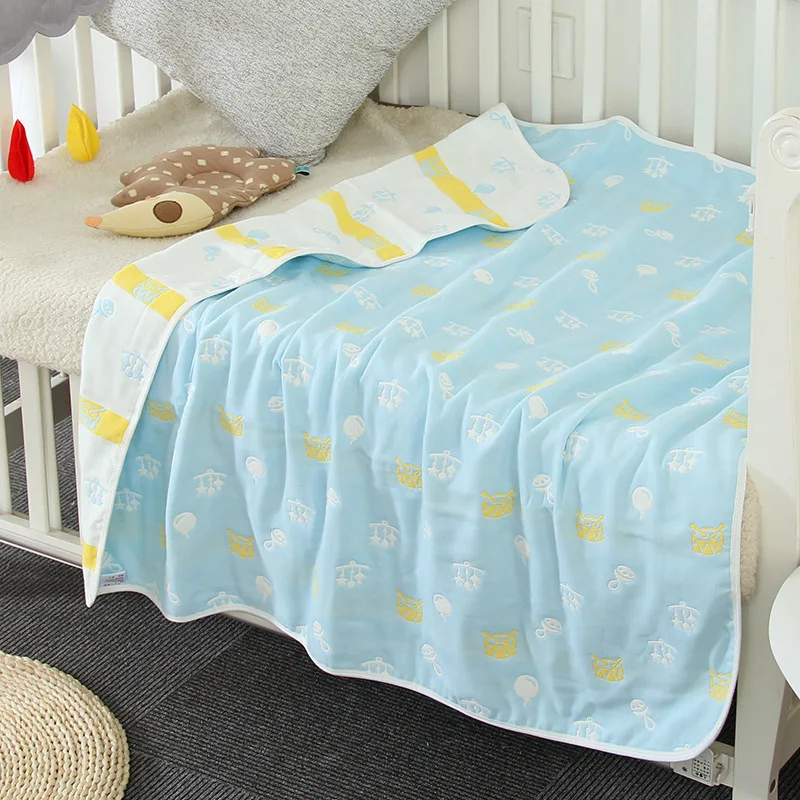 Фото 6 слоев детского постельного белья одеяло мягкое дышащее муслиновое хлопковое