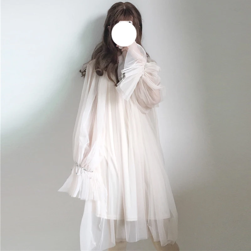 Spring Summer Japanese Sweet Lolita Temperament Sweet Flare Sleeve Mesh Splicing Loose Girls Dress Elegant Fairy Princess dress
Spring Summer Japanese Sweet Lolita Temperament Sweet Flare Sleeve Mesh Splicing Loose Girls Dress Elegant Fairy Princess dress