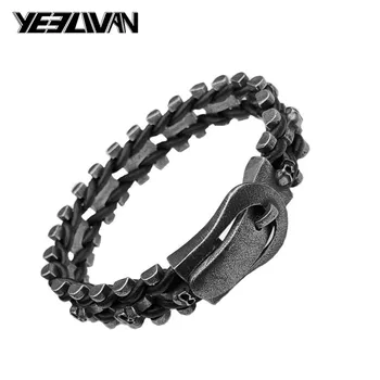 New Retro Silver Color Belt Buckle Mens Bracelets Fashion Titanium Steel Leather Skull Motorcycle Biker Bangles Dragon Jewelry
New Retro Silver Color Belt Buckle Mens Bracelets Fashion Titanium Steel Leather Skull Motorcycle Biker Bangles Dragon Jewelry