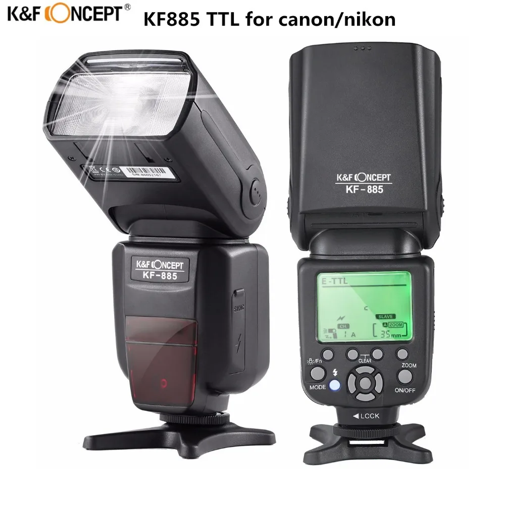 K&F Concept KF-885 Wireless Speedlight 1/8000s Master Slave With LCD Screen TTL Universal Flash Speedlite For Canon Nikon DSLR
K&F Concept KF-885 Wireless Speedlight 1/8000s Master Slave With LCD Screen TTL Universal Flash Speedlite For Canon Nikon DSLR