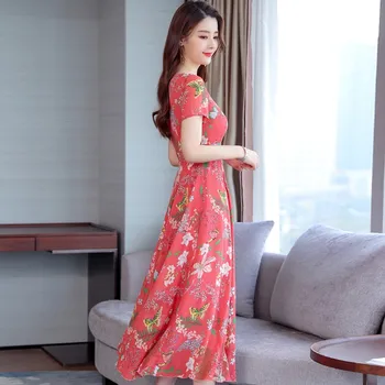 2019 Fashion New Women Summer Floral Dress O Collar Short-sleeve Bohemian Dress Female Beautiful Sweet Temperamental Dress
2019 Fashion New Women Summer Floral Dress O Collar Short-sleeve Bohemian Dress Female Beautiful Sweet Temperamental Dress