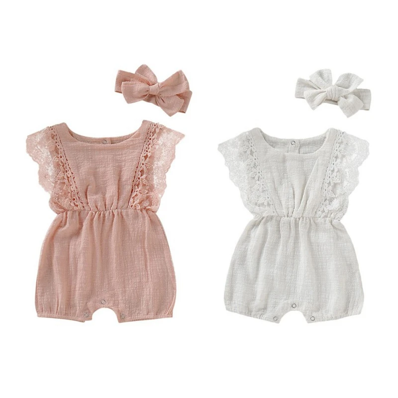 2019 New Style Summer Newborn Girls Rompers Set Flare Sleeve Solid Print Lace Design Jumpsuit With Headband Fashion Rompers HOT
2019 New Style Summer Newborn Girls Rompers Set Flare Sleeve Solid Print Lace Design Jumpsuit With Headband Fashion Rompers HOT