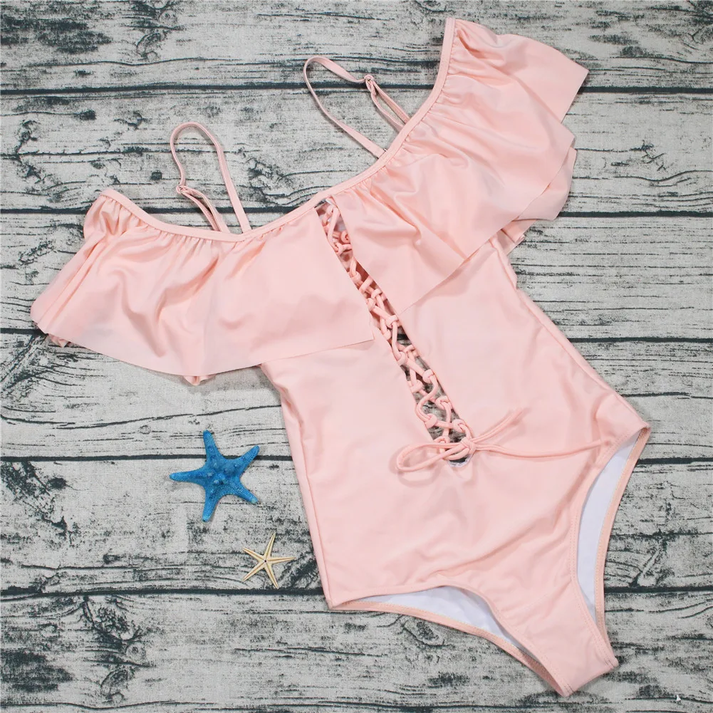 One Piece Swimsuit Strappy Suits Lace Up Off Shoulder 2019 Black White Pink Bandage Ruffle Sexy Bathing Suit Vintage
One Piece Swimsuit Strappy Suits Lace Up Off Shoulder 2019 Black White Pink Bandage Ruffle Sexy Bathing Suit Vintage