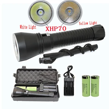Waterproof XHP70 4200LM Scuba Diving flashlight XHP50 LED underwater flash light Torch dive Lamp lanterna +2260 battery +charger
Waterproof XHP70 4200LM Scuba Diving flashlight XHP50 LED underwater flash light Torch dive Lamp lanterna +2260 battery +charger