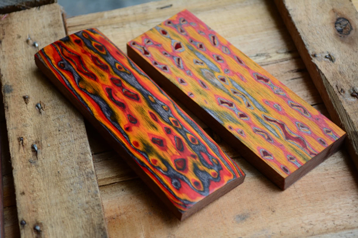 Folding Knife Handle 3D Color Wood Patch Material Bow Arrow Shank blanks scales Paramilitary DIY Tool