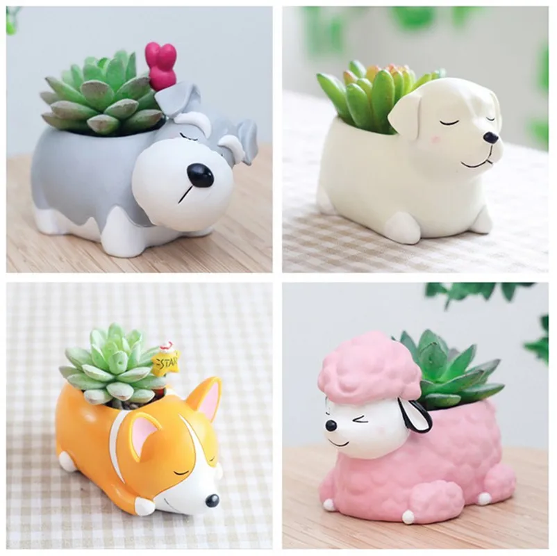 Creative Flower Pot Cartoon Dog Planter Puppy Resin Planters Pots For Flowers Flower Desktop Macetas Home Garden
Creative Flower Pot Cartoon Dog Planter Puppy Resin Planters Pots For Flowers Flower Desktop Macetas Home Garden