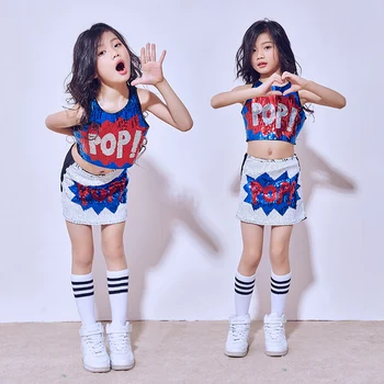 Hip Hop Dance Costume Girls Children'S Day Groups Sequins Vest Skirt Set Jazz Costumes Street Dance Clothing Stage Suits DN1783
Hip Hop Dance Costume Girls Children'S Day Groups Sequins Vest Skirt Set Jazz Costumes Street Dance Clothing Stage Suits DN1783