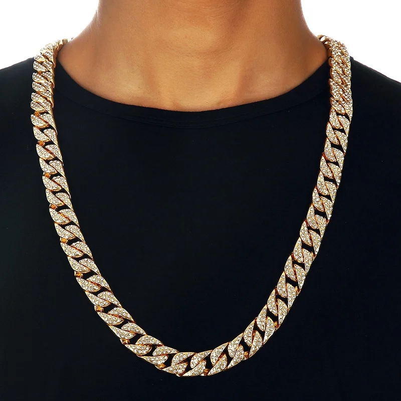 18-30" Miami Curb Cuban Chain Necklace For Men Golden Silver Hip Hop Iced Out Paved Rhinestones Cz Rapper Necklace Man Jewelry
18-30" Miami Curb Cuban Chain Necklace For Men Golden Silver Hip Hop Iced Out Paved Rhinestones Cz Rapper Necklace Man Jewelry