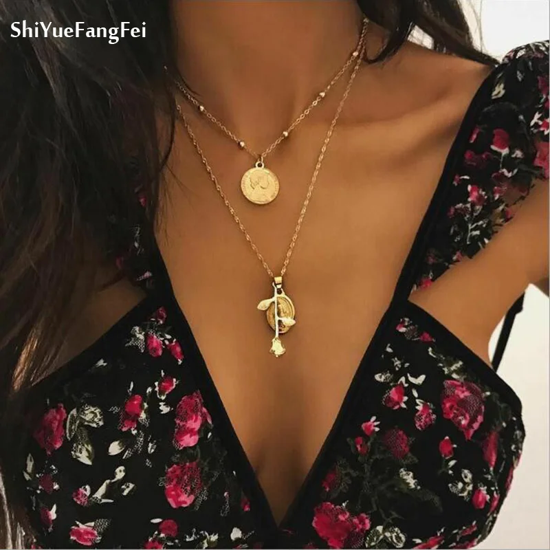 Rose Flower Pendant Necklace For Women Gold Color Boho Plant Vintage Necklaces Charm Statement Jewelry Fashion Party Gifts
Rose Flower Pendant Necklace For Women Gold Color Boho Plant Vintage Necklaces Charm Statement Jewelry Fashion Party Gifts