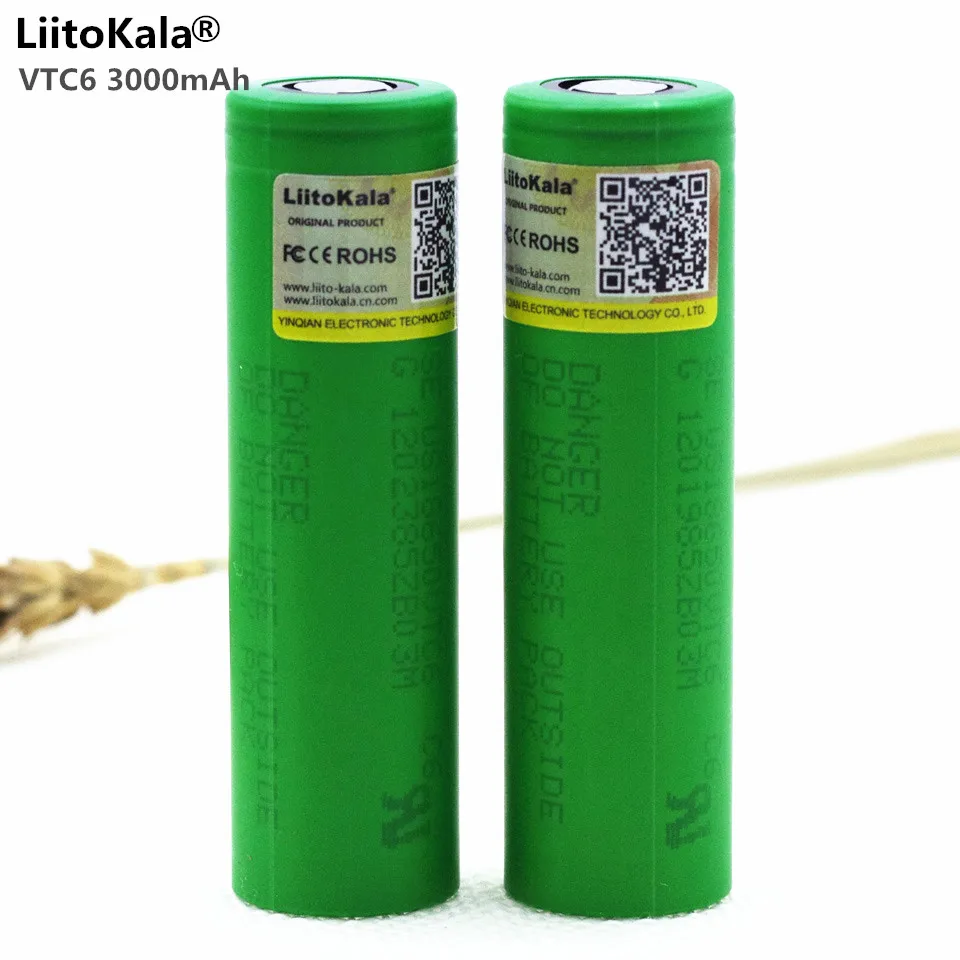 3PCS Liitokala New VTC6 3.7V 3000 mAh Lithium Ion Battery 18650 US18650VTC6 30A Flashlight Toy Tools for e-cigarette
3PCS Liitokala New VTC6 3.7V 3000 mAh Lithium Ion Battery 18650 US18650VTC6 30A Flashlight Toy Tools for e-cigarette