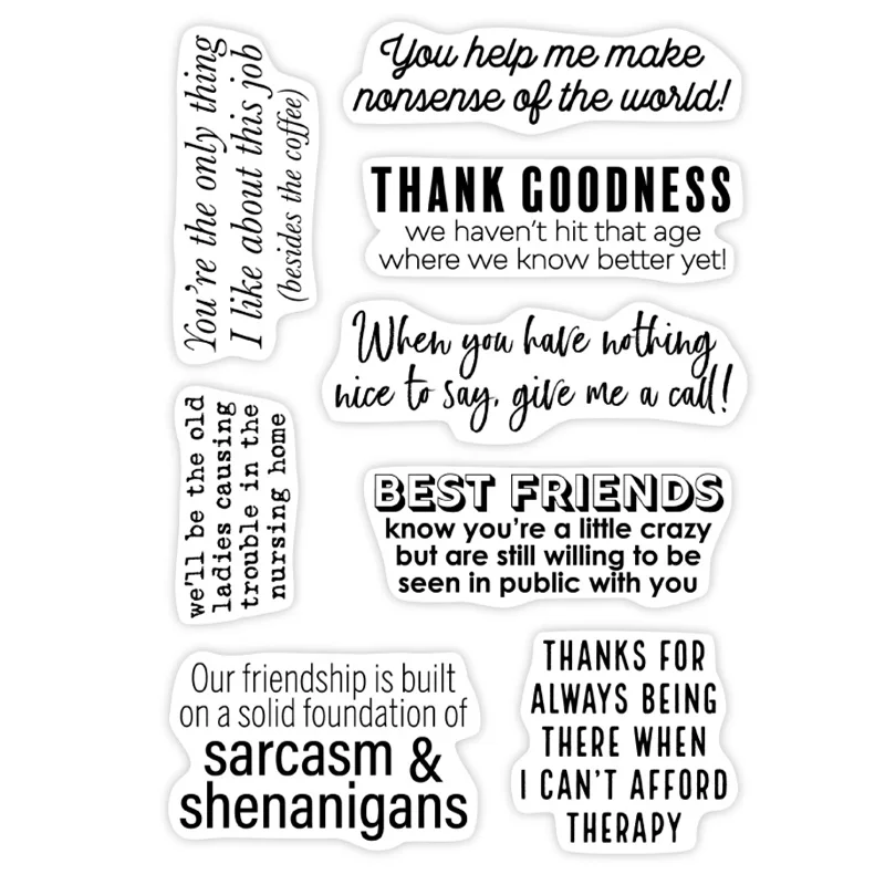 Прозрачный силиконовый штамп Sassy Best Friends/печать для скрапбукинга своими