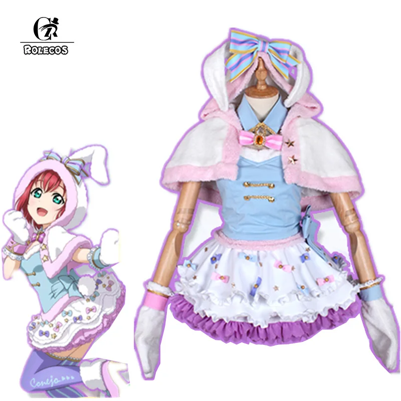 ROLECOS Anime Love Live Sunshine Cosplay Costume Ruby Kurosawa Rabbit Maid Dress Cosplay Costume Animal Cosplay Uniform
ROLECOS Anime Love Live Sunshine Cosplay Costume Ruby Kurosawa Rabbit Maid Dress Cosplay Costume Animal Cosplay Uniform