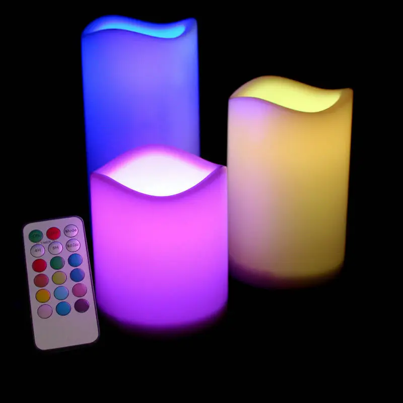 set of 3pcs flameless LED Candle Pillar lamp w/18key Remote controller 4H/8H Timer Wedding Home Bar table Decor-Color changing
set of 3pcs flameless LED Candle Pillar lamp w/18key Remote controller 4H/8H Timer Wedding Home Bar table Decor-Color changing