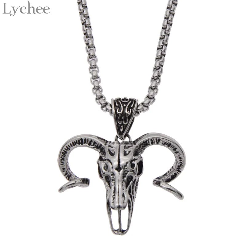 Lychee Trendy Alloy Goat Skull Pendant Necklace Silver Color Unisex Necklace Women Men Jewelry Accessories
Lychee Trendy Alloy Goat Skull Pendant Necklace Silver Color Unisex Necklace Women Men Jewelry Accessories