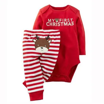 CANIS Infant Christmas Red Newborn Baby Boy Girl Clothes Stripes Print Letter Jumpsuit Bodysuit+Pants Clothes Outfits 2Pcs Set
CANIS Infant Christmas Red Newborn Baby Boy Girl Clothes Stripes Print Letter Jumpsuit Bodysuit+Pants Clothes Outfits 2Pcs Set
