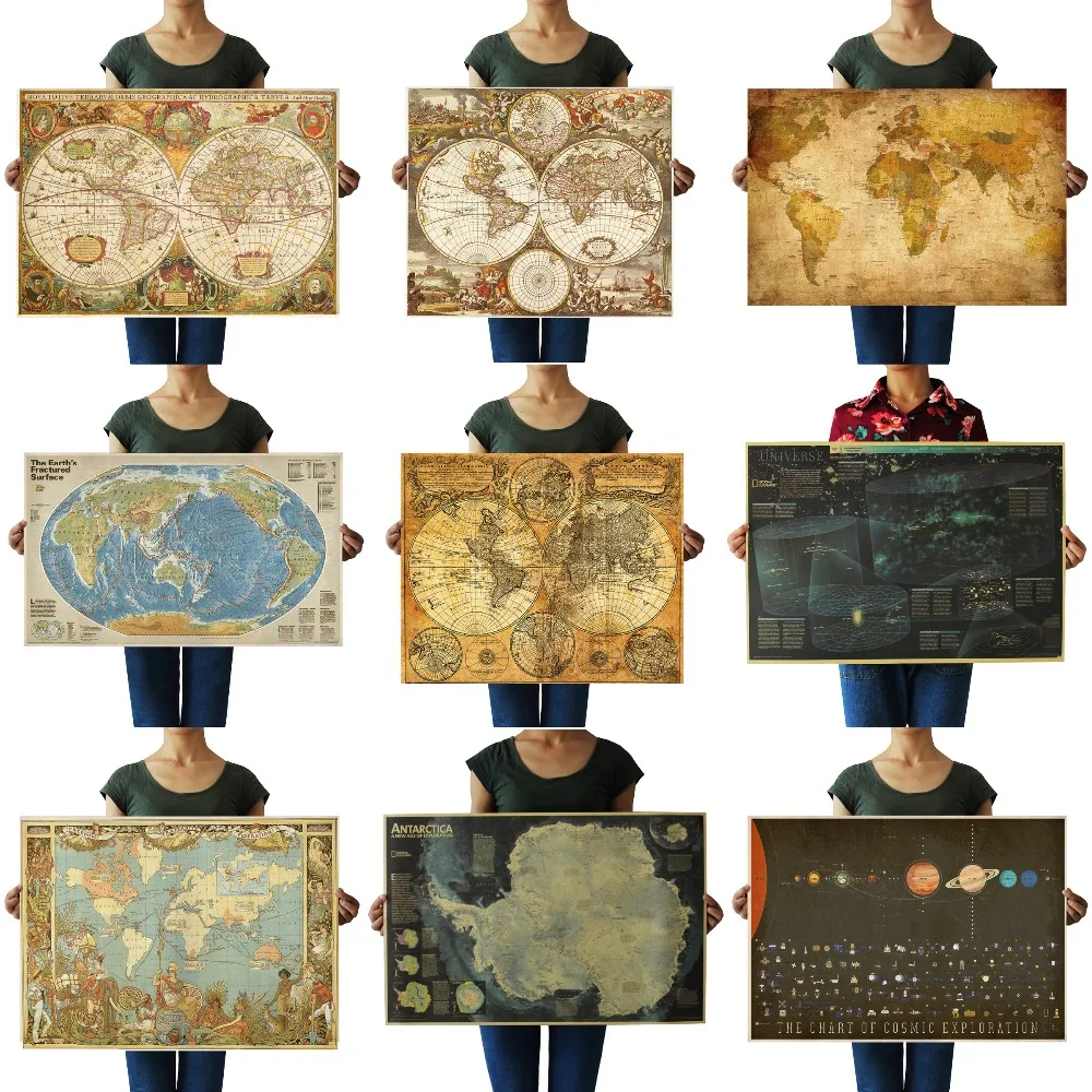 Map of the world Ancient charts / Green Lantern /kraft paper/Wall stickers/cafe bar poster/Retro Poster/decorative painting
Map of the world Ancient charts / Green Lantern /kraft paper/Wall stickers/cafe bar poster/Retro Poster/decorative painting