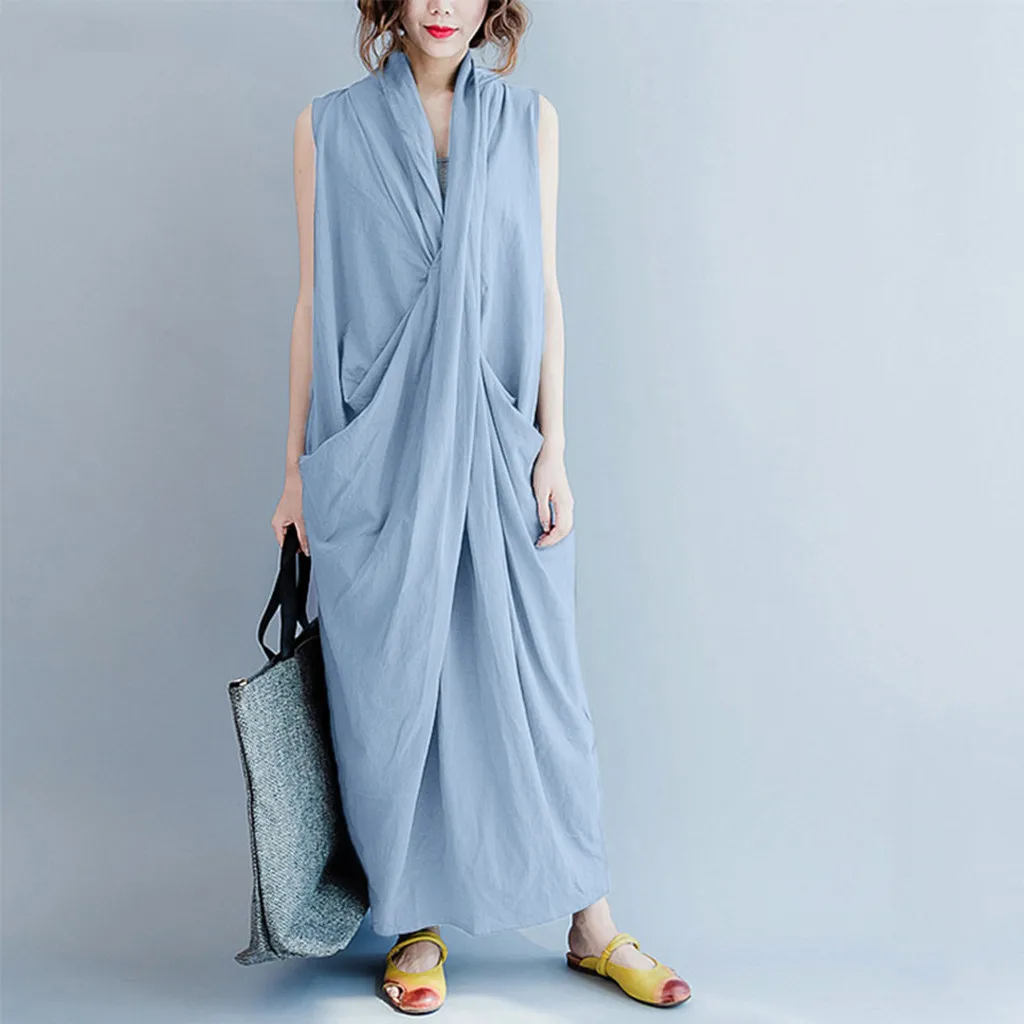 JAYCOSIN 2019 New Summer Women Dress Fashion Cotton Chiffon Sleeveless Solid V-Neck Robes Straight Irregular Sundress 9032912
JAYCOSIN 2019 New Summer Women Dress Fashion Cotton Chiffon Sleeveless Solid V-Neck Robes Straight Irregular Sundress 9032912