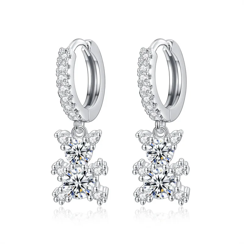 Cute Animal Jewelry Bijoux White/Rose Gold Color AAA+ Shining Cubic Zircon CZ Bear Shape Hoop Earrings for Women Girls Wholesale
Cute Animal Jewelry Bijoux White/Rose Gold Color AAA+ Shining Cubic Zircon CZ Bear Shape Hoop Earrings for Women Girls Wholesale