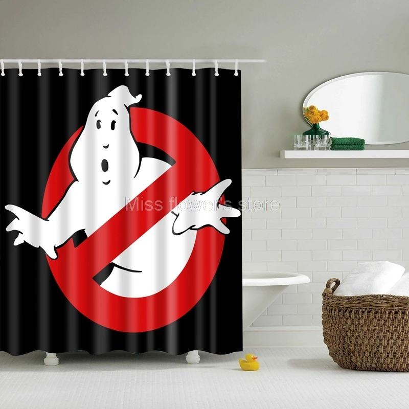 Ghost красный Стандартный дизайн шторы для душа Ванная комната Водонепроницаемый