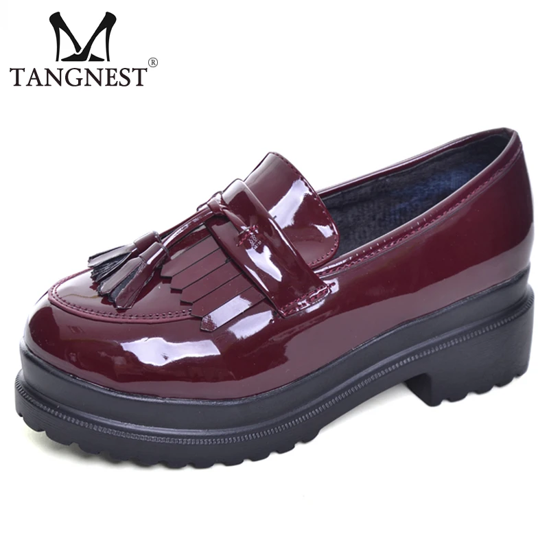 Tangnest New Women Oxfords British PU Patent Leather Platform Flats Round Toe Slip-on Casual Shoes Woman Lady Flat Shoes XWD3511
Tangnest New Women Oxfords British PU Patent Leather Platform Flats Round Toe Slip-on Casual Shoes Woman Lady Flat Shoes XWD3511