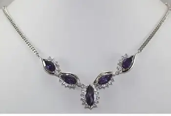 

HOT! Fashion Nobby jewelry purple inlay Crystal + 18kgp necklace women's jewelry noble lady's CZ Luxury Ms. girl