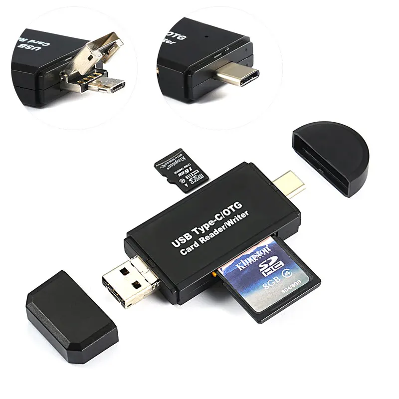 Mosible Type C & micro USB & USB 2.0 3-In-1 OTG Card Reader High Speed OTG TF/SD for Android Computer Extension
Mosible Type C & micro USB & USB 2.0 3-In-1 OTG Card Reader High Speed OTG TF/SD for Android Computer Extension