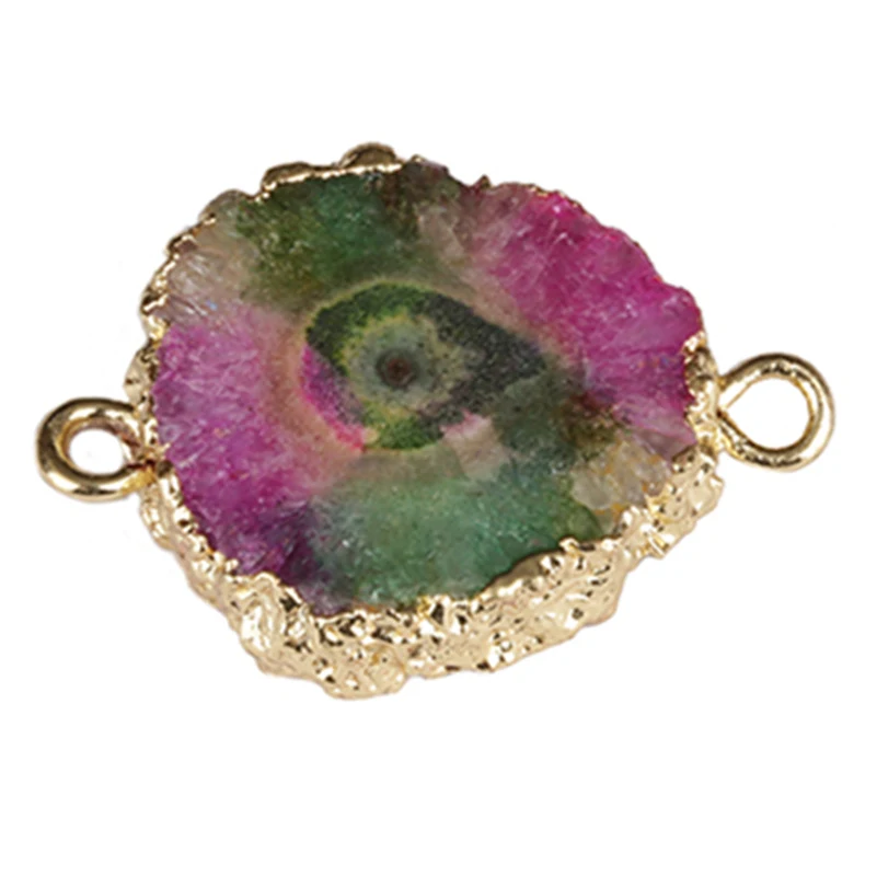 big Multi mix rainbow Geode Quartz Crystal Stone Slice Bead gold Pendant 2 buckles Connector Charm Jewelry DIY Making Material
big Multi mix rainbow Geode Quartz Crystal Stone Slice Bead gold Pendant 2 buckles Connector Charm Jewelry DIY Making Material