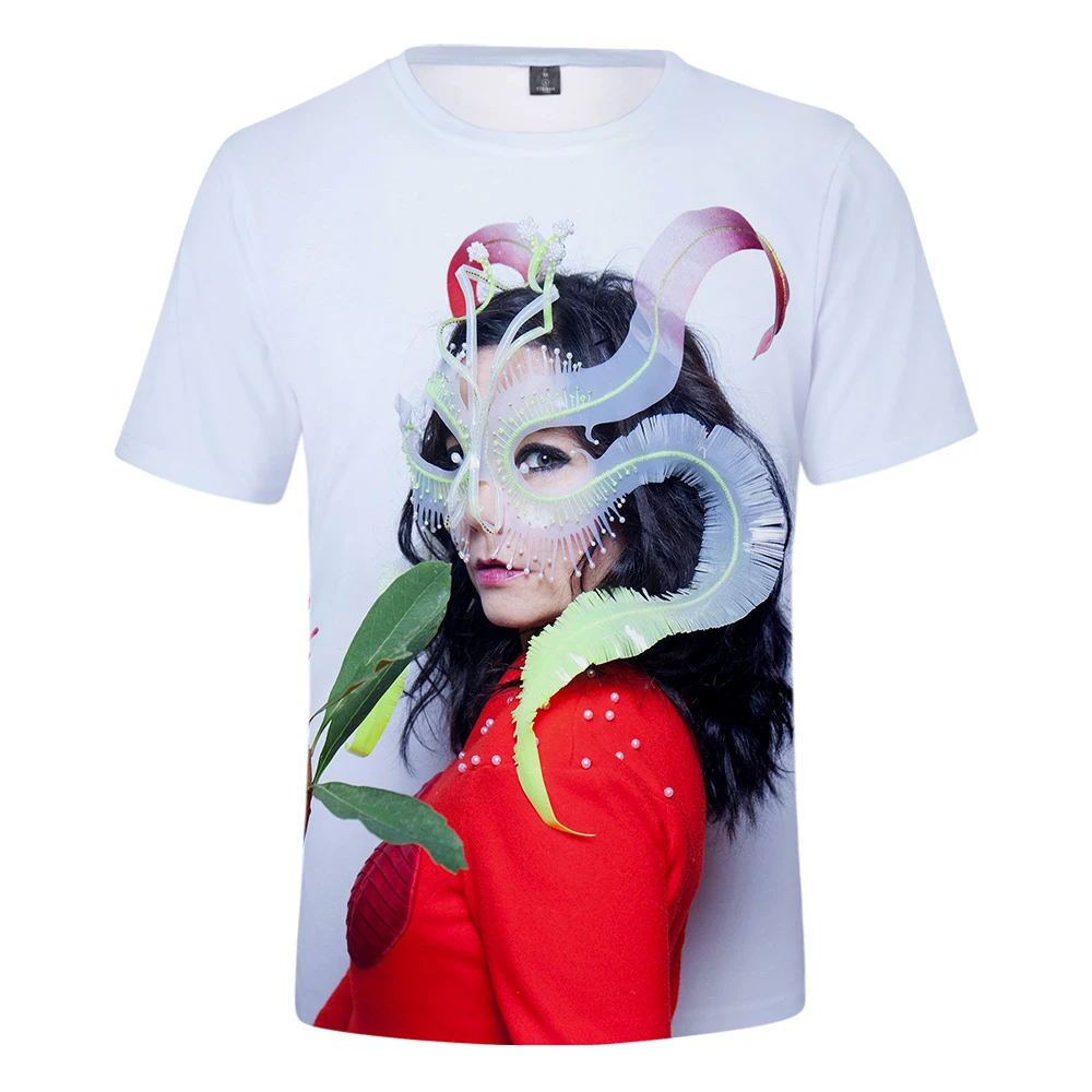 Женская футболка в стиле Харадзюку Bjork простая с 3D рисунком Мужская 3d | одежда