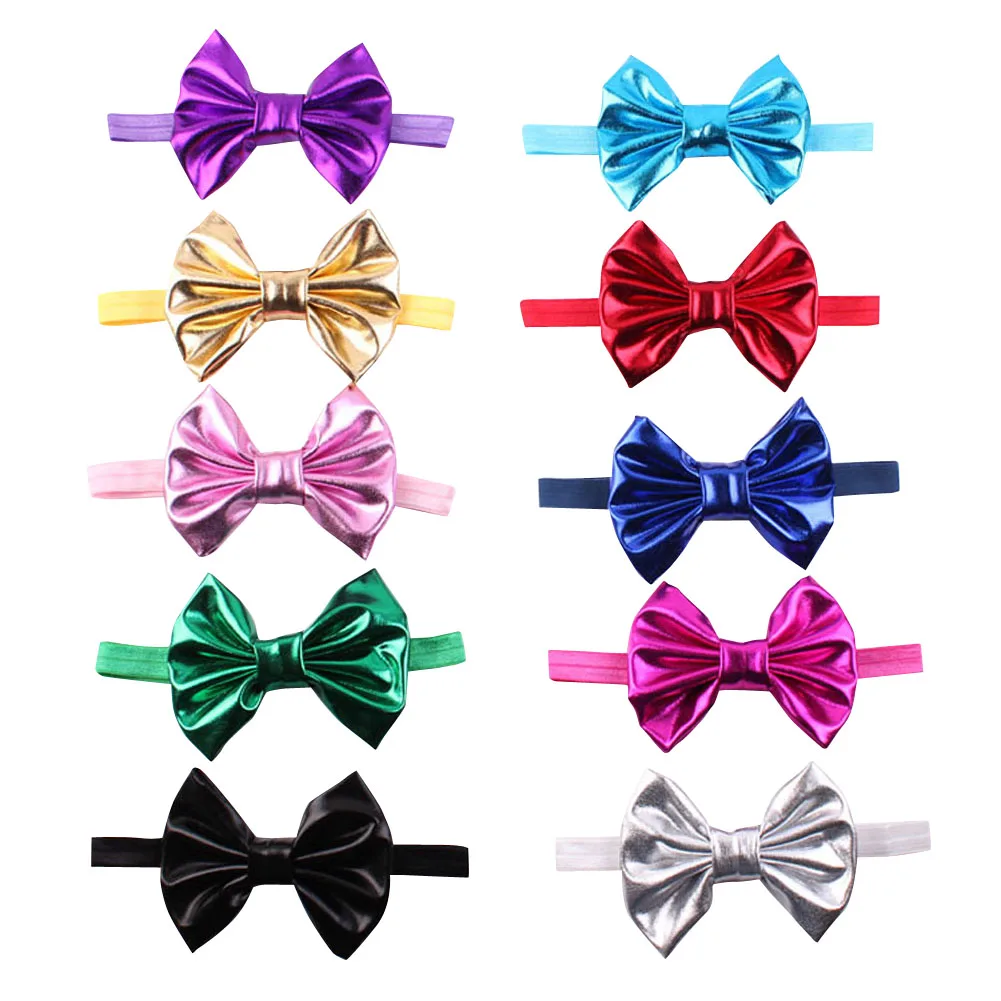 10pcs Baby Headbands Kids Baby Artificial Leather Metallic Bowknot Hairband Stamping Stretchable Birthday Party Headband
10pcs Baby Headbands Kids Baby Artificial Leather Metallic Bowknot Hairband Stamping Stretchable Birthday Party Headband