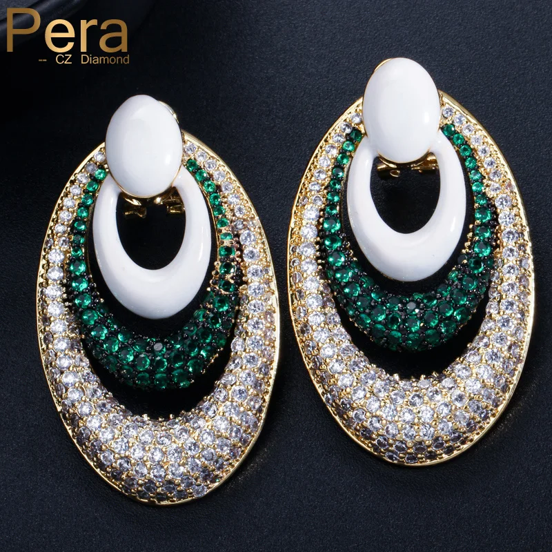 Pera Luxury Micro Pave AAA Green Cubic Zirconia Wedding Party Big Dangle Gold Color Round Earrings for Best Friendship Gift E037
Pera Luxury Micro Pave AAA Green Cubic Zirconia Wedding Party Big Dangle Gold Color Round Earrings for Best Friendship Gift E037