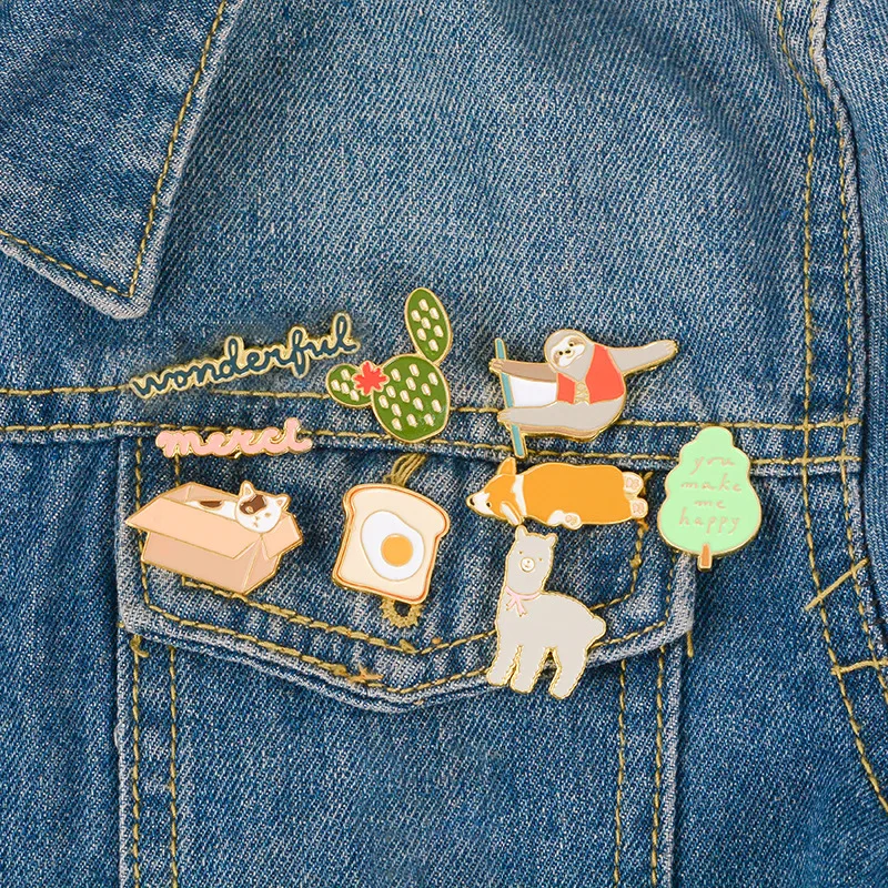 WEISHUOLI Cute fairytale town creative cat cactus toast alloy accessories badge Brooch
WEISHUOLI Cute fairytale town creative cat cactus toast alloy accessories badge Brooch