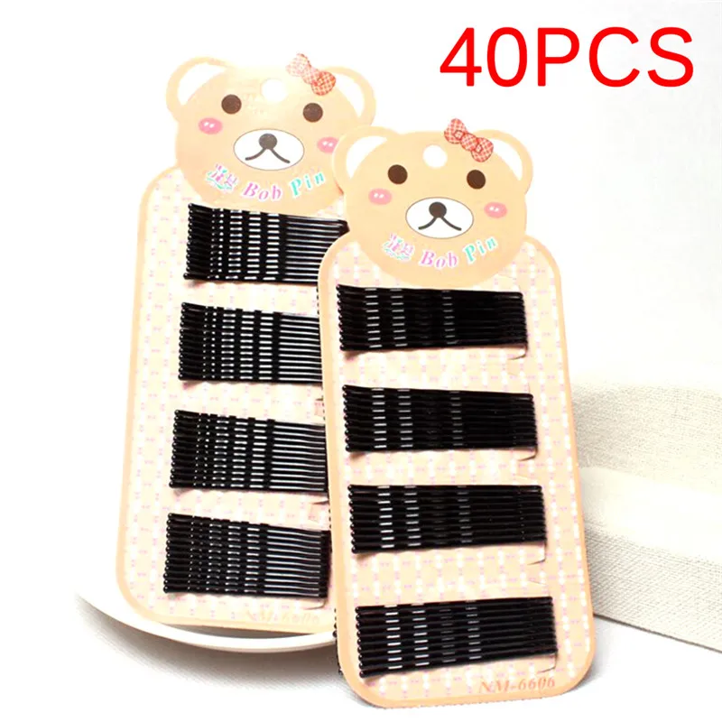 40Pcs/set Pro Hair Clips 4.5cm Black Pins Curly Wavy Grips Hairstyle Hairpin Hair Hairdressing Styling DIY Tools