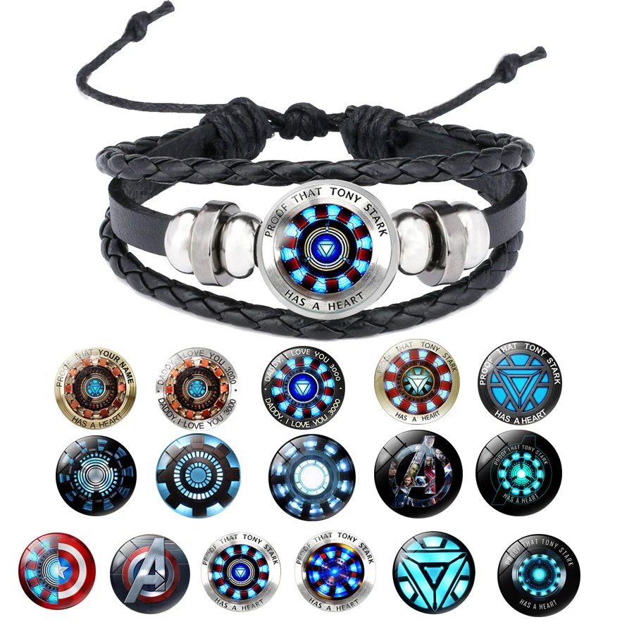 Time Gem Iron Man Arc Reactor Bracelet Multi-layer Leather Bracelet Avengers Bracelet Birthday Gift Jewelry 9 Style Optional
Time Gem Iron Man Arc Reactor Bracelet Multi-layer Leather Bracelet Avengers Bracelet Birthday Gift Jewelry 9 Style Optional