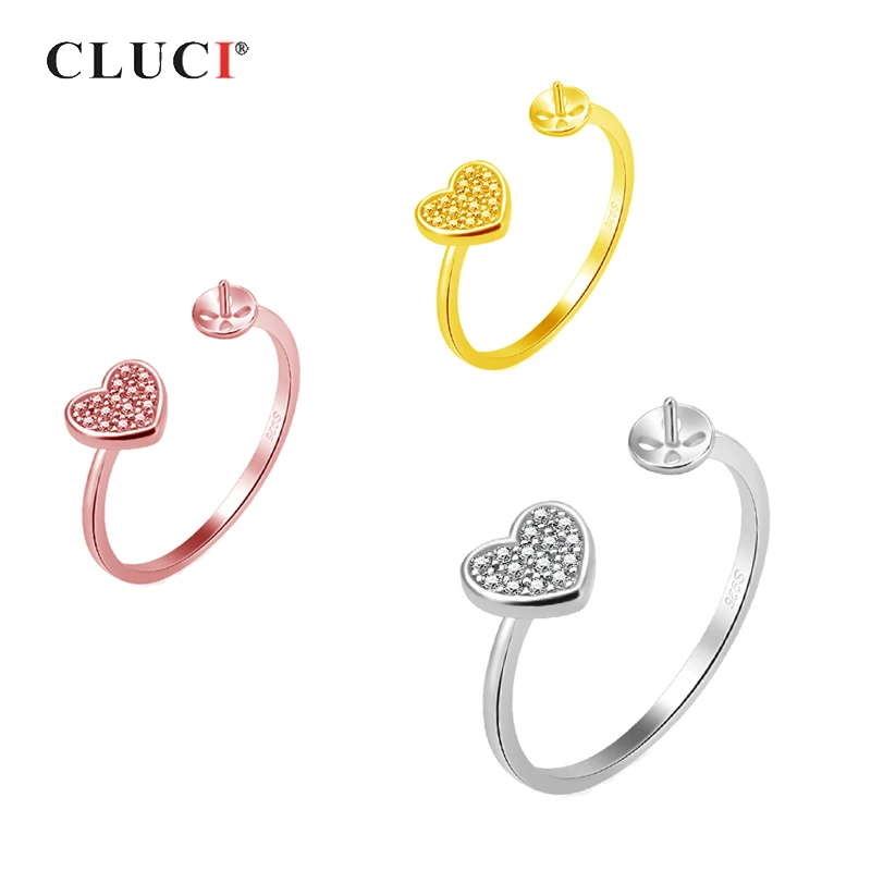 CLUCI 925 Sterling Silver Sparkling Heart Ring Jewelry Pearl Ring Mounting For Women Party Wedding Rigns Jewelry SR2163SB
CLUCI 925 Sterling Silver Sparkling Heart Ring Jewelry Pearl Ring Mounting For Women Party Wedding Rigns Jewelry SR2163SB