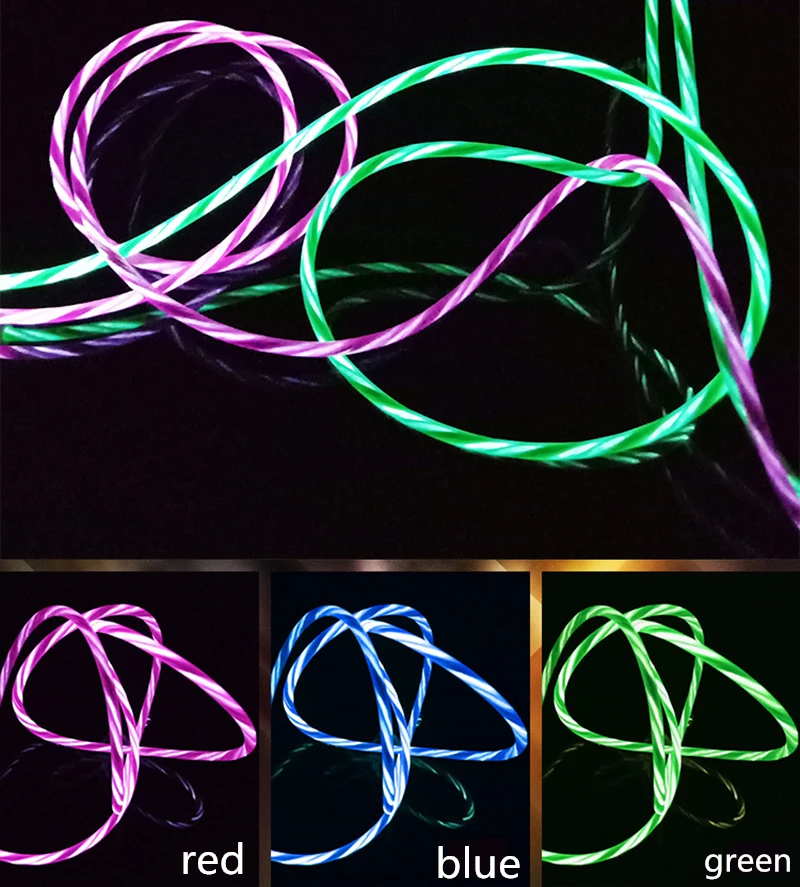 USB Cable Type C Cable Flowing LED Glow Charging Data Sync Mobile Phone Cables For iPhone 8 Android Samsung S8 USB Charging line
USB Cable Type C Cable Flowing LED Glow Charging Data Sync Mobile Phone Cables For iPhone 8 Android Samsung S8 USB Charging line