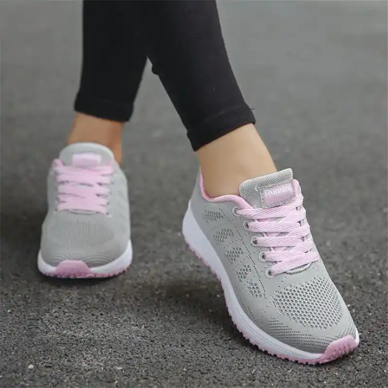 Zapatillas de tenis para mujer, zapatos informales de malla transpirables  elegantes, con cordones, color blanco, novedad de 2020|Zapatillas de  correr| - AliExpress